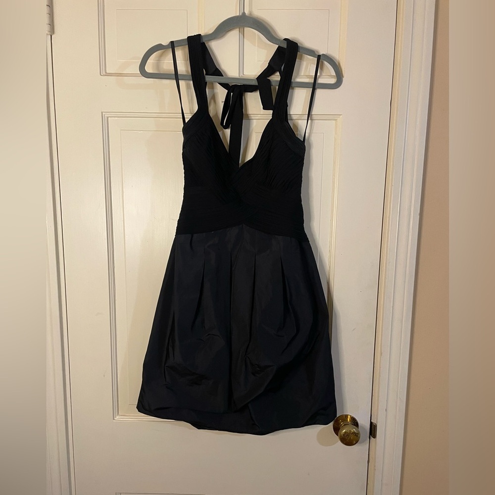 BCBG Bubble Lattice Halter Little Black Dress Size 6 Cocktail Formal Holiday
